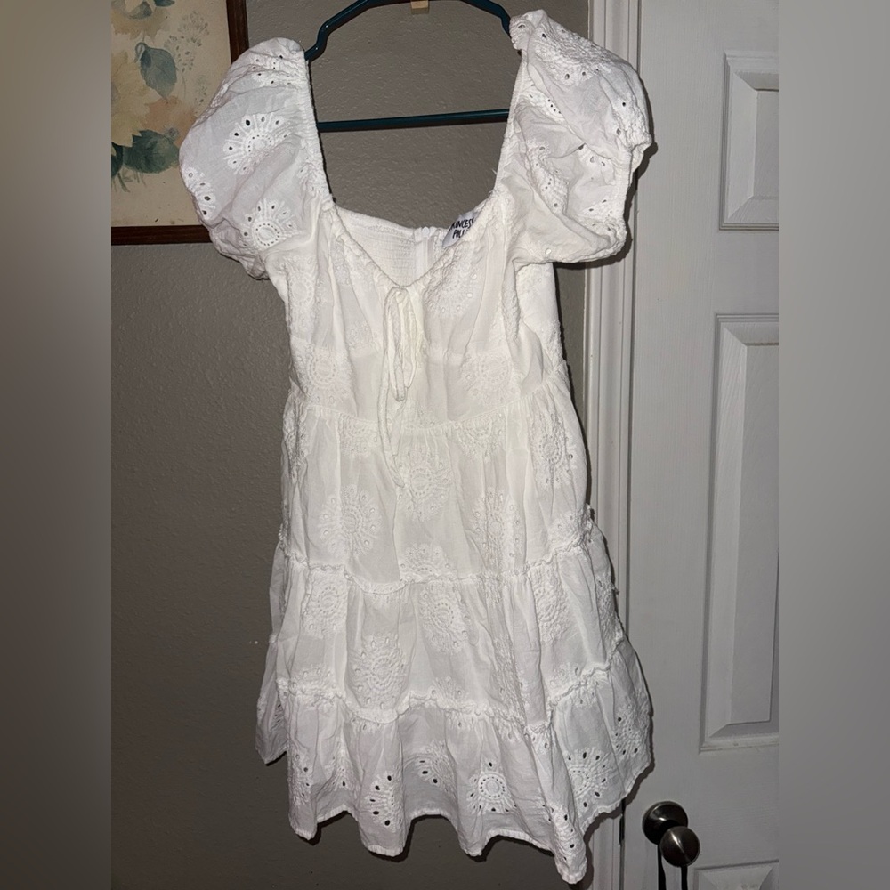 Princess Polly White Ruffled Tiered Sundress